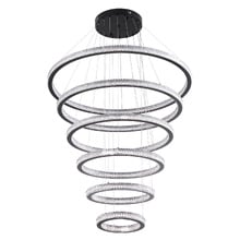 Zedon Iron & Acrylic LED 6 Light Pendant